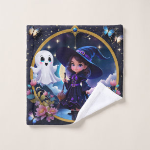 Little witch with big, sparkling eyes. wash cloth