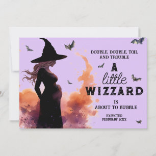 Little WIzzard Halloween Custom Photo Pregnancy Announcement