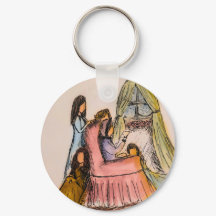 Little women letter scene in winter keychain