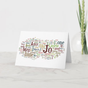Little Women - Louisa May Alcott book words card