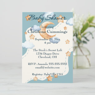 Little Wonders Celestial Baby Shower Invitation