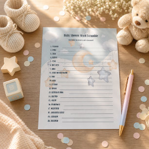 Little Wonders Celestial Baby Word Scramble Game Notepad