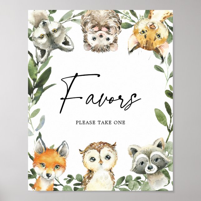 Little Woodland Baby Shower Favours Sign (Front)