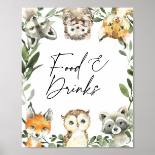 Little Woodland Baby Shower Food and Drinks Sign