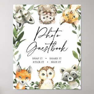 Little Woodland Baby Shower Photo Guestbook Sign