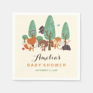 Little Woodland Friends Baby Shower Napkins