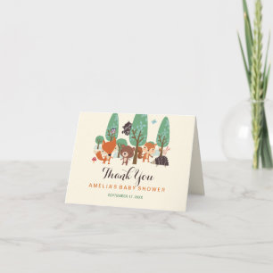 Little Woodland Friends Baby Shower Thank You Card
