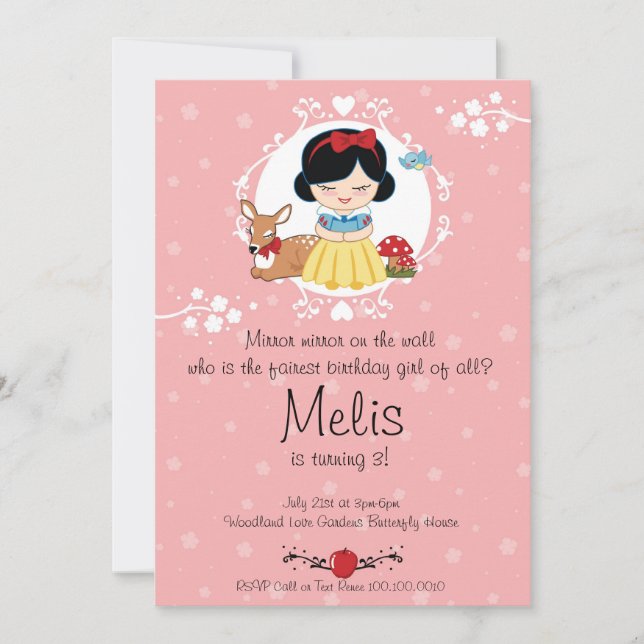 Little Woodland Princess Birthday Party Invitation (Front)