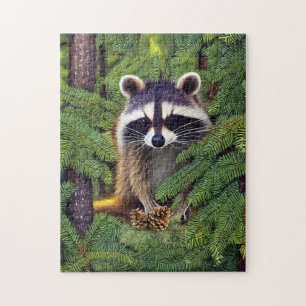 Little Woodland Wilderness Racoon Jigsaw Puzzle