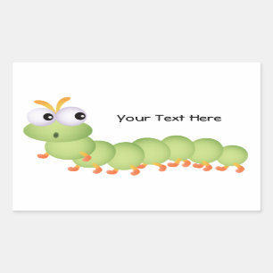 Little Worm (personalised) Rectangular Sticker