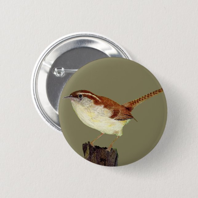 Little Wren 6 Cm Round Badge (Front & Back)