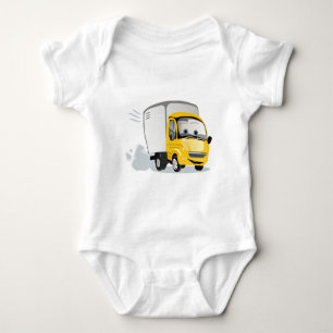 Little Yellow Cartoon Truck for Kids! Baby Bodysuit