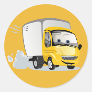 Little Yellow Cartoon Truck for Kids! Classic Round Sticker