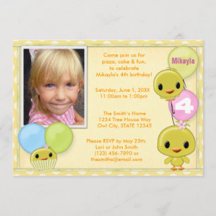 Little Yellow Chick Birthday Invitation