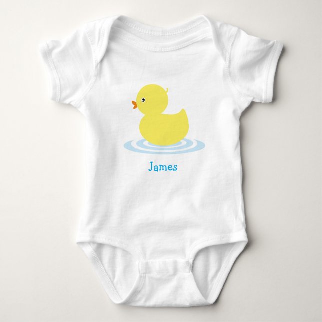 Little Yellow Duck Personalised Baby Bodysuit (Front)