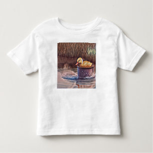 Little Yellow Duckling Playing In Bucket Toddler T-Shirt
