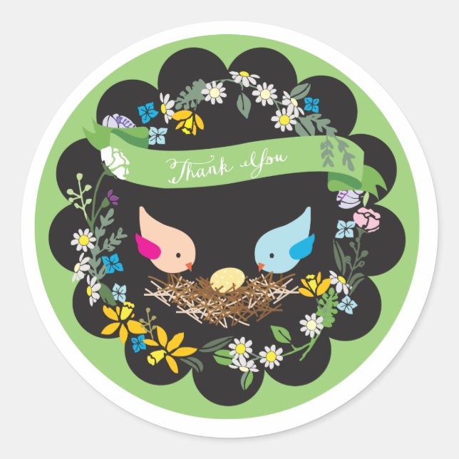 Little Yellow Egg | Baby Shower Favour Sticker (Front)