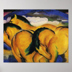 Little Yellow Horses 1912 by Franz Marc Poster