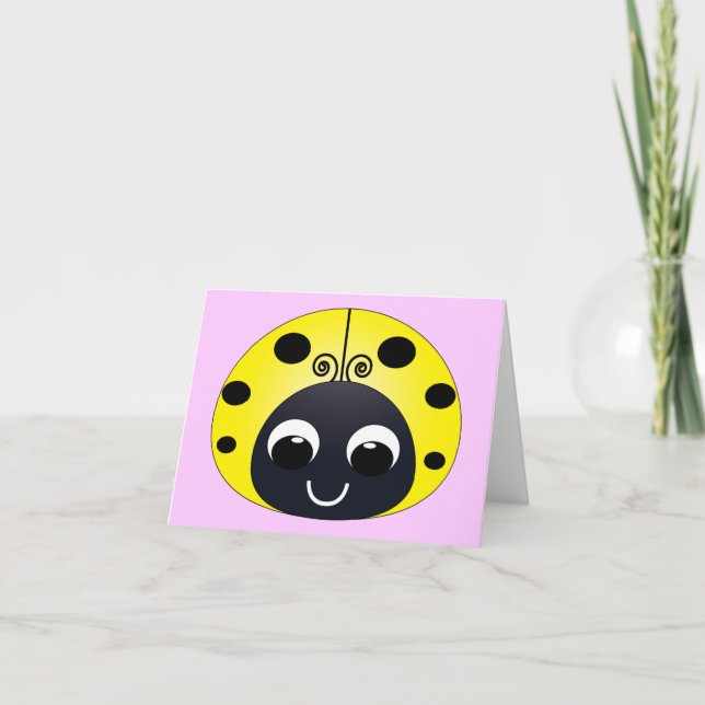 Little Yellow Ladybug Note Card (Front)
