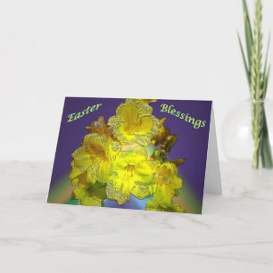 Little Yellow Lillies Easter Blessings Card