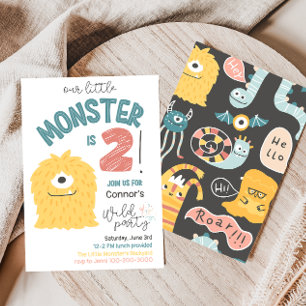Little Yellow Monster 2nd Birthday Invitation