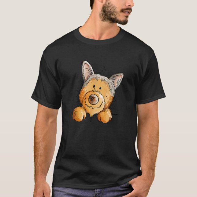 Little Yorkshire Terrier Head I Dog Friend T-Shirt (Front)