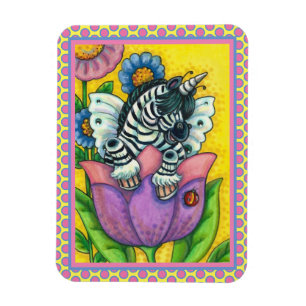 LITTLE ZEBO WHIMSYNICKER, ZEBRA UNICORN Fantasy Magnet