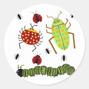 Littlebeane Bugs Insects Ladybug Ant Caterpillar Classic Round Sticker