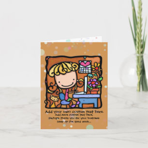 LittleGirlie appreciates your business RUST Thank You Card