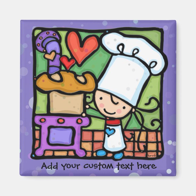 LittleGirlie loves to bake bread PPL Magnet (Front)