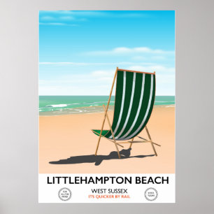Littlehampton Beach East Sussex travel poster