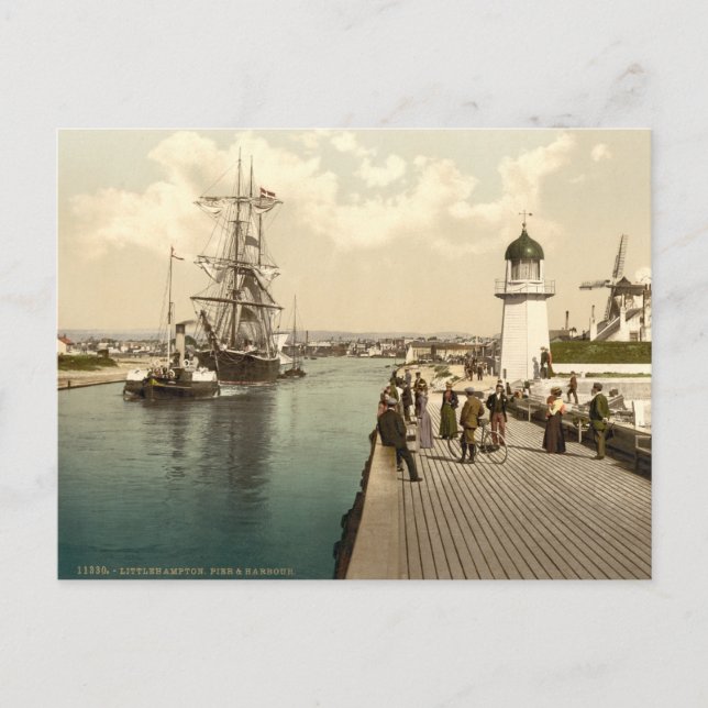 Littlehampton Pier and Harbour, England Postcard (Front)