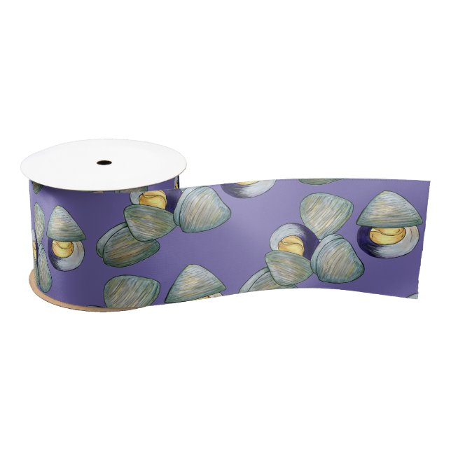 Littleneck Clams Seafood Clambake Clam Digging Satin Ribbon (Spool)