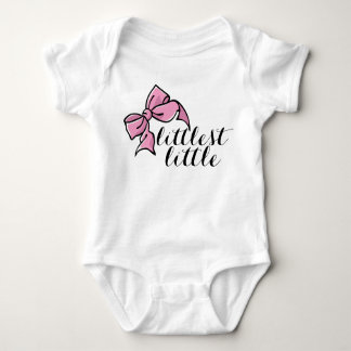 littlest little outfit for baby girl with pink bow baby bodysuit