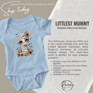 Littlest Mummy Halloween Baby Jersey Bodysuit