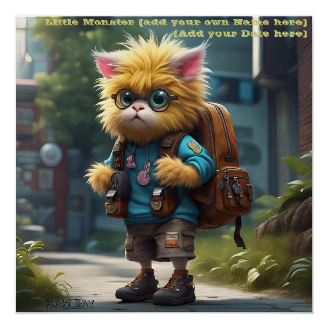 Litttle Monster AI Fantasy Digital Art Print  (Front)