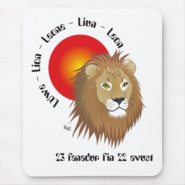 Liun 23 fanadur fin 22 avust Mauspad Mouse Pad (Front)