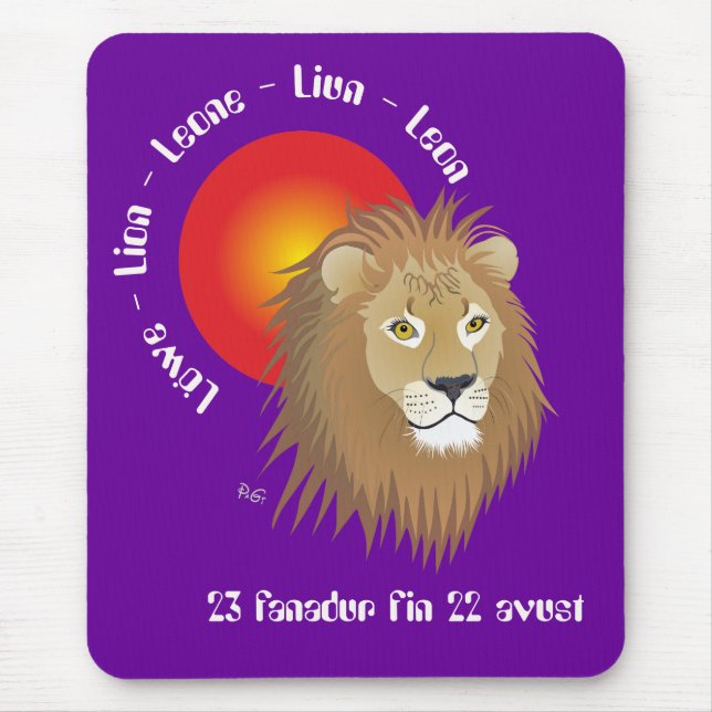 Liun 23 fanadur fin 22 avust Mauspad Mouse Pad (Front)