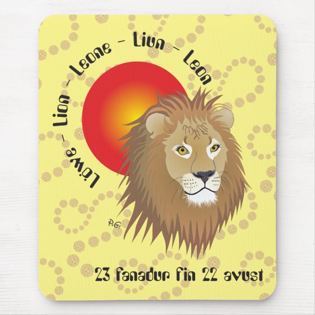 Liun 23 fanadur fin 22 avust Mauspad Mouse Pad (Front)