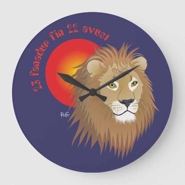 Liun 23 fanadur fin 22 avust Uhr Large Clock (Front)
