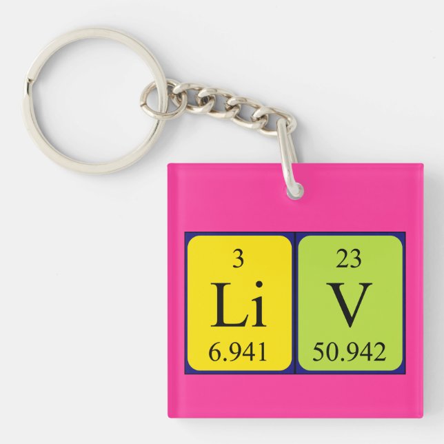 Liv periodic table name keyring (Front)