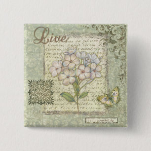 Live 15 Cm Square Badge