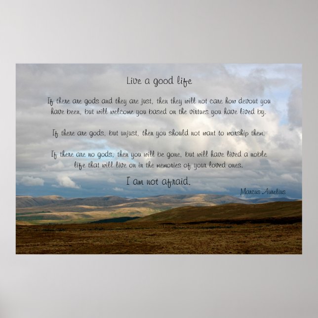 Live a good life - Marcus Aurelius Poster (Front)