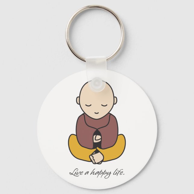 Live a happy life key ring (Front)