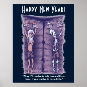 Live A Little Dark Blue Poster