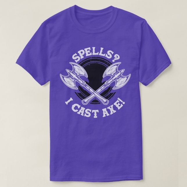 Live Action Role Playing Funny Spells I Cast Axe L T-Shirt (Design Front)