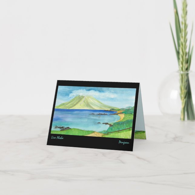 Live Aloha greeting card, painting of South Maui Card (Front)