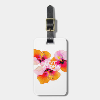 Live Aloha Tropical Hibiscus Wedding Favor Hawaii  Luggage Tag