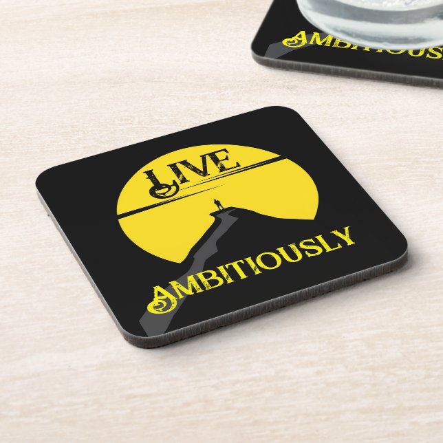 Live Ambitiously Beverage Coaster (Left Side)