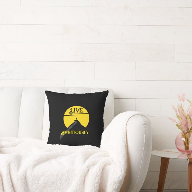 Live Ambitiously Throw Pillow (Couch)